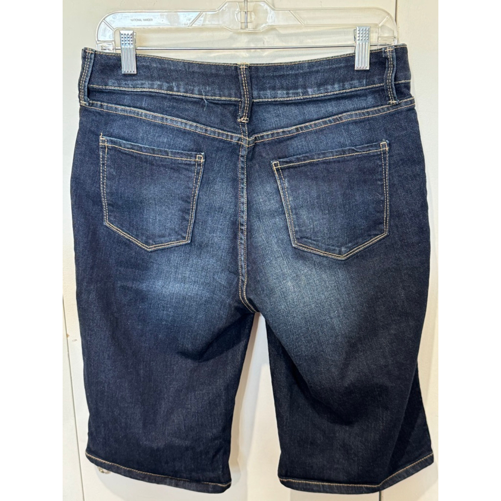 Women's St. John's Bay Denim 13” Inseam Bermuda Shorts dark wash stretch Size 10 - Picture 4 of 12